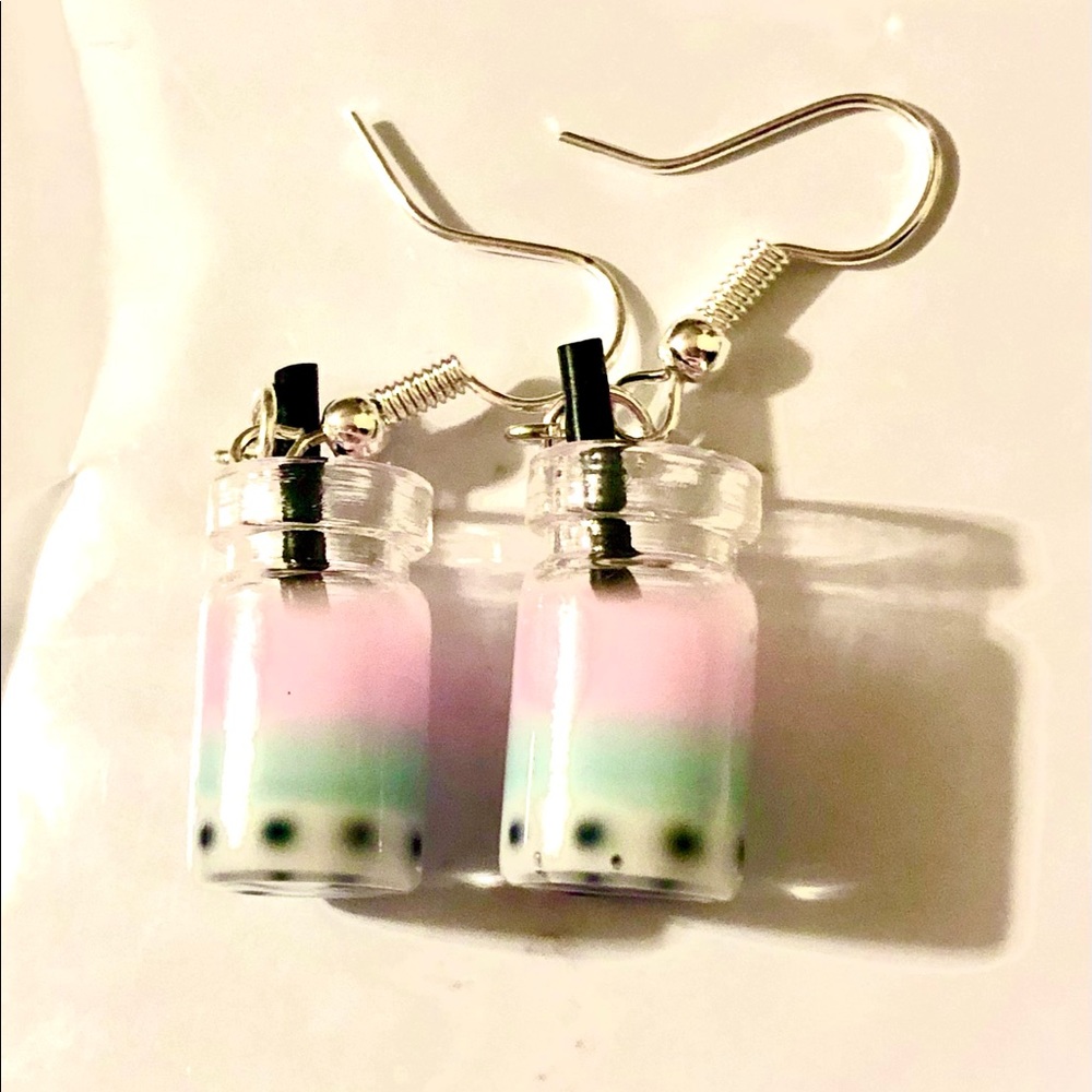 Multicolored Boba Tea Drink Earrings